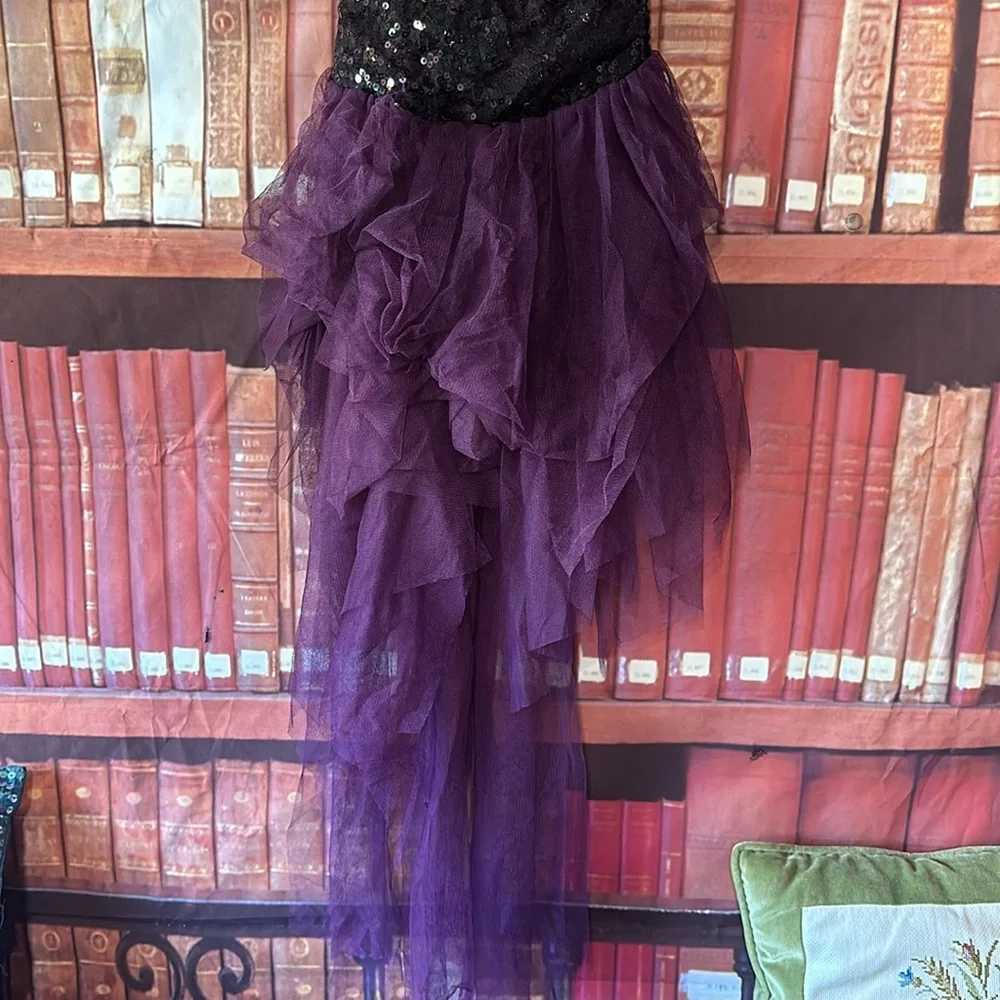 Weissman Purple Plum Black Sequin Tulle Dance Costume Choker MC